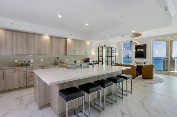 Interior, Kitchen, Marble, Pendant Lights, Recessed Lighting, Water