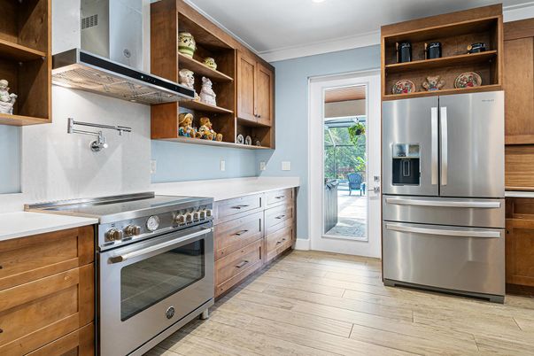 Interior, Kitchen, Stainless Steel Appliances, Wood Texture Flooring