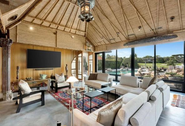 Interior, Living room, Recessed Lighting, Wooden Beams, Wooden Ceilings, Wooden Walls