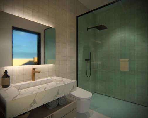 Bathroom, Glass Shower, Interior