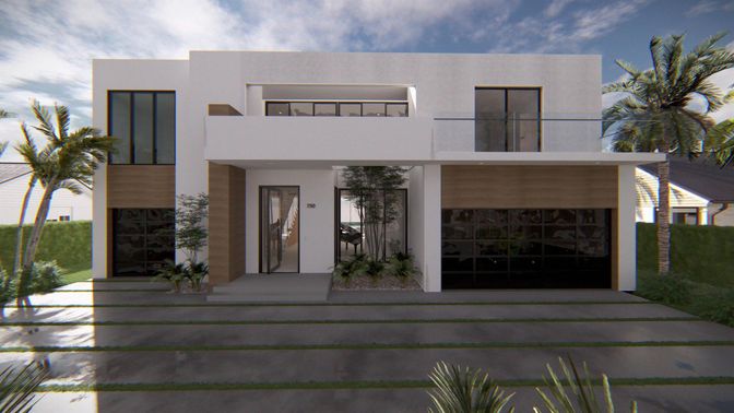 Attached, Exterior, Facade, Modern