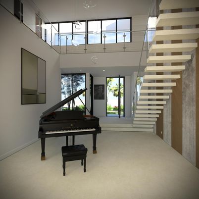 Interior, Pendant Lights, Piano, Recessed Lighting