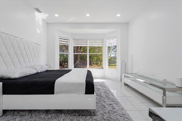 Bedroom, Interior, Marble, Recessed Lighting