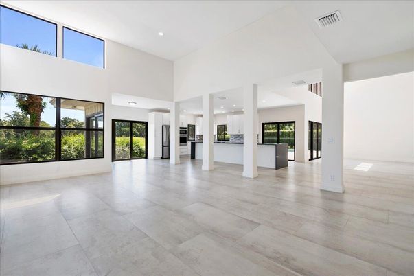 Empty room, Interior, Kitchen, Recessed Lighting