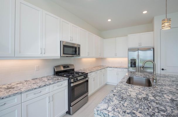 Interior, Kitchen, Pendant Lights, Recessed Lighting, Stainless Steel Appliances