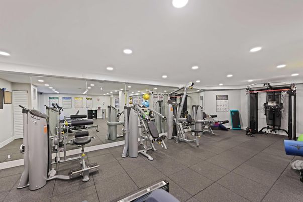 Fitness Equipment, Gym, Interior, Recessed Lighting