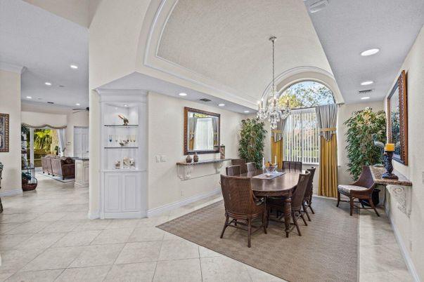 Chandelier, Dining room, Interior, Recessed Lighting