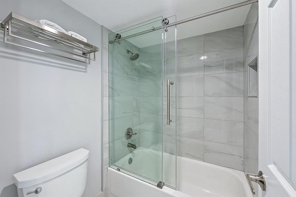 Bathroom, Glass Shower, Interior, Marble Walls