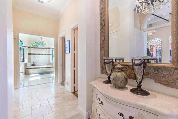 Bathroom, Chandelier, Interior