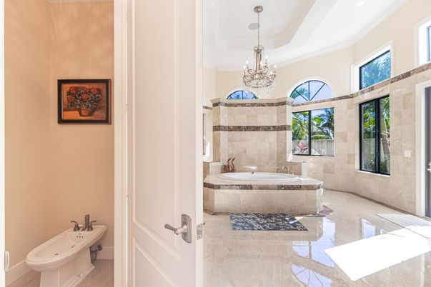 Bathroom, Chandelier, Interior