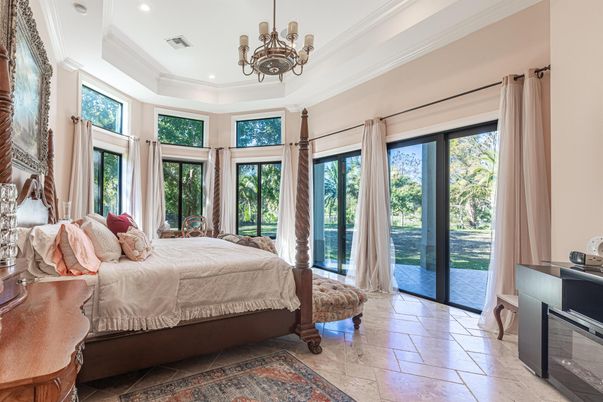 Bedroom, Chandelier, Interior, Recessed Lighting