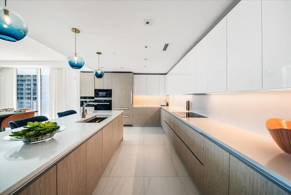 Interior, Kitchen, Pendant Lights, Recessed Lighting, Stainless Steel Appliances