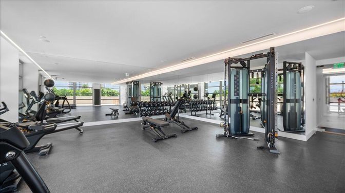 Fitness Equipment, Gym, Interior, Recessed Lighting