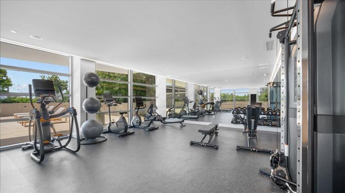 Fitness Equipment, Gym, Interior, Recessed Lighting