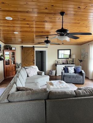 Interior, Living room, Recessed Lighting, Wooden Ceilings, Wood Texture Flooring