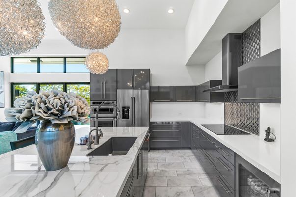 Interior, Kitchen, Pendant Lights, Recessed Lighting, Stainless Steel Appliances
