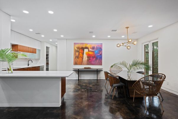 Dining room, Interior, Kitchen, Pendant Lights, Recessed Lighting