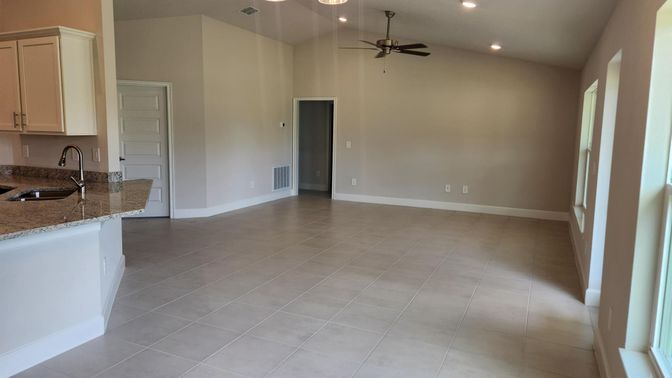 Empty room, Interior, Kitchen, Recessed Lighting