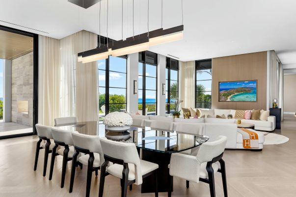 Fireplace, Interior, Pendant Lights, Piano, Recessed Lighting, Wood Texture Flooring