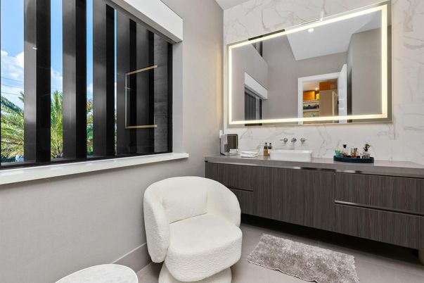 Bathroom, Dual Sink Vanities, Interior, Marble Walls