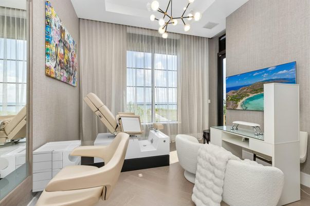Home Office, Interior, Pendant Lights, Wood Texture Flooring