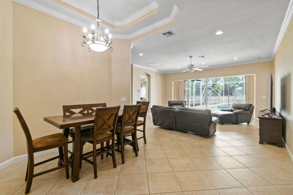 Chandelier, Dining room, Interior, Living room, Recessed Lighting