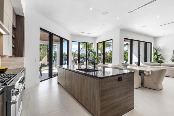 Dining room, Interior, Kitchen, Living room, Recessed Lighting, Stainless Steel Appliances