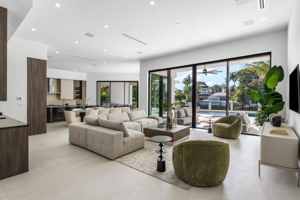 Interior, Kitchen, Living room, Recessed Lighting