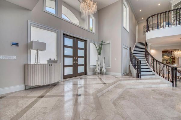 Chandelier, Interior, Marble, Recessed Lighting