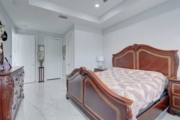 Bedroom, Interior, Marble, Recessed Lighting