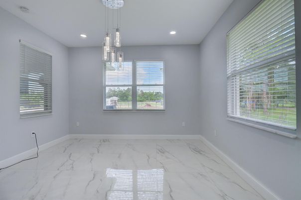 Empty room, Interior, Marble, Pendant Lights, Recessed Lighting