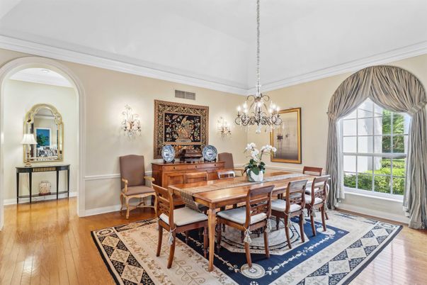 Chandelier, Dining room, Interior, Wood Texture Flooring