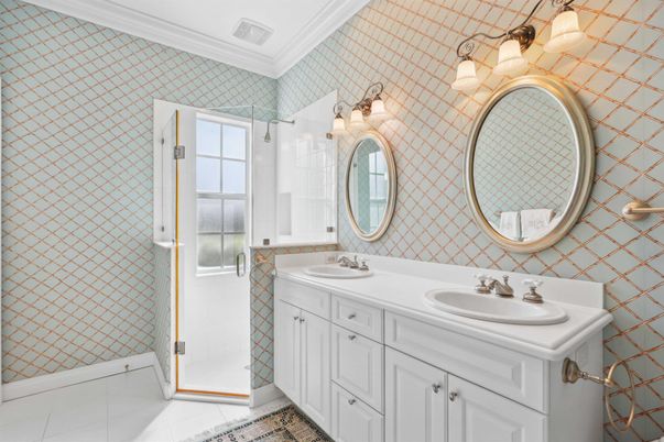 Bathroom, Dual Sink Vanities, Glass Shower, Interior