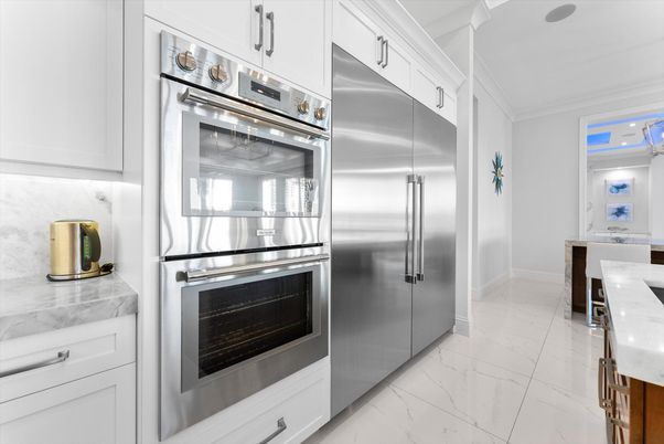Interior, Kitchen, Marble, Stainless Steel Appliances