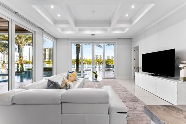 Interior, Living room, Marble, Recessed Lighting, Water