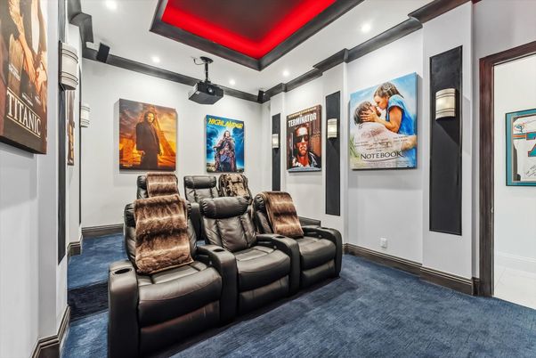 Home Theatre Room, Interior, Projection Screen, Recessed Lighting, Theatre Room