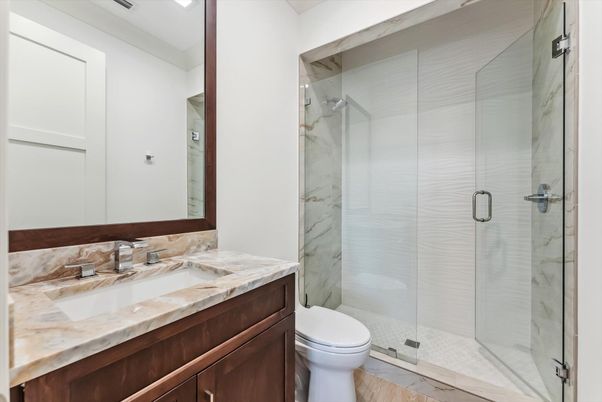 Bathroom, Glass Shower, Interior, Marble, Marble Walls