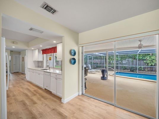Interior, Kitchen, Recessed Lighting, Wood Texture Flooring