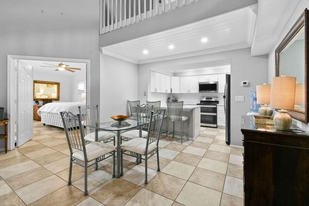 Dining room, Interior, Kitchen, Recessed Lighting, Stainless Steel Appliances