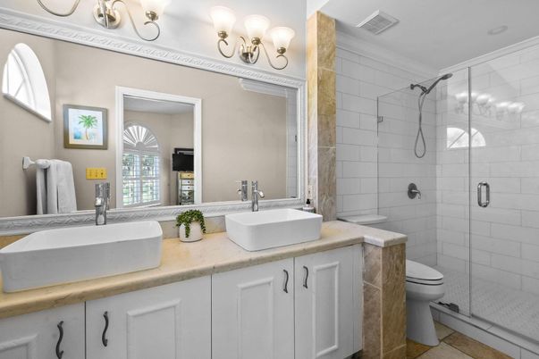 Bathroom, Dual Sink Vanities, Glass Shower, Interior