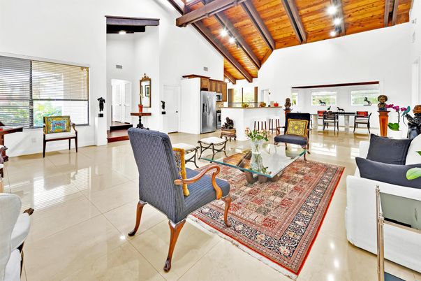 Dining room, Interior, Kitchen, Living room, Recessed Lighting, Wooden Beams, Wooden Ceilings