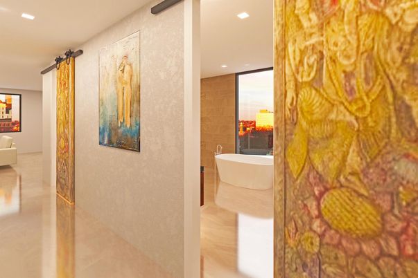 Bathroom, Free Standing Baths, Interior, Recessed Lighting