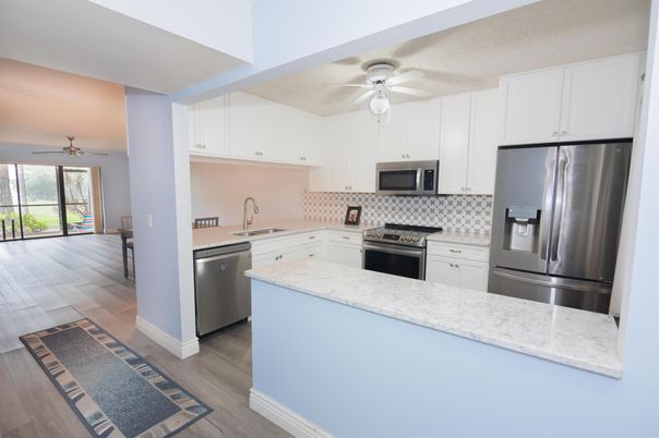 Interior, Kitchen, Stainless Steel Appliances, Wood Texture Flooring