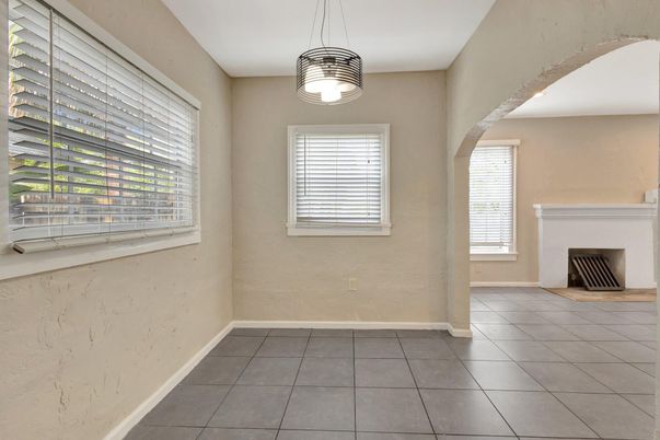 Empty room, Fireplace, Interior, Pendant Lights