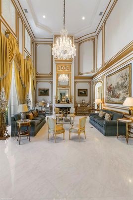 Chandelier, Fireplace, Interior, Living room, Recessed Lighting