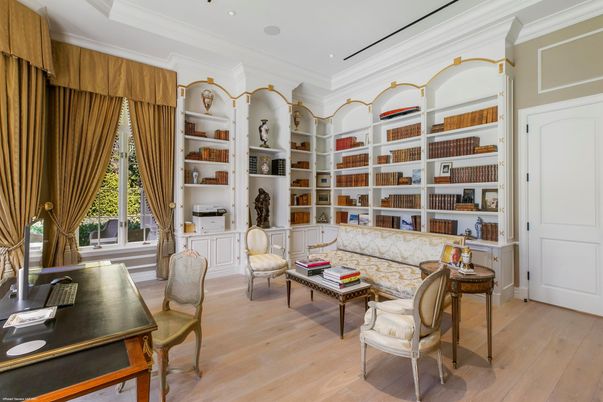 Home Office, Interior, Living room, Recessed Lighting, Wood Texture Flooring