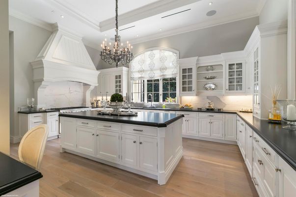Chandelier, Interior, Kitchen, Recessed Lighting, Wood Texture Flooring