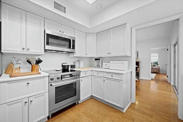 Interior, Kitchen, Stainless Steel Appliances, Wood Texture Flooring