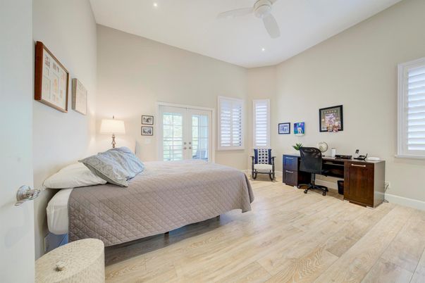 Bedroom, Home Office, Interior, Recessed Lighting, Wood Texture Flooring
