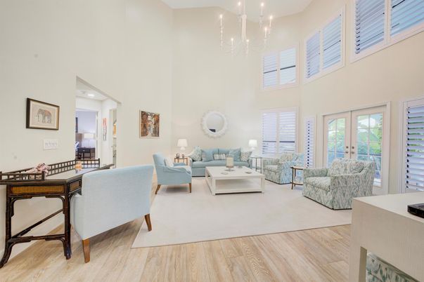 Chandelier, Interior, Living room, Wood Texture Flooring